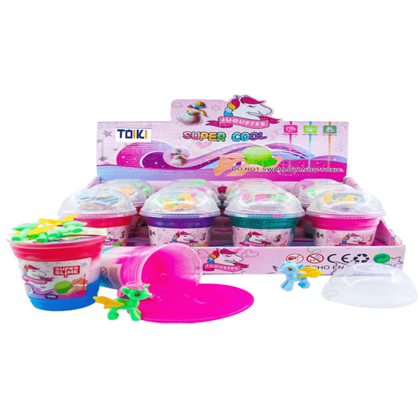 SLIME PUTTY UNICORNIOS CON JUGUETE 12Pz