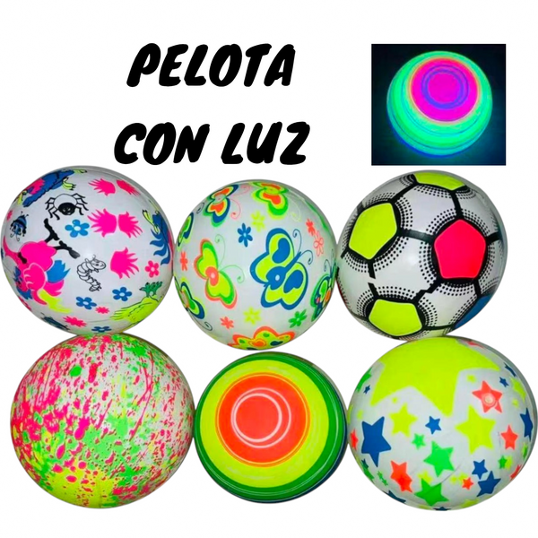 PELOTA MULTICOLOR LUZ - 12pz