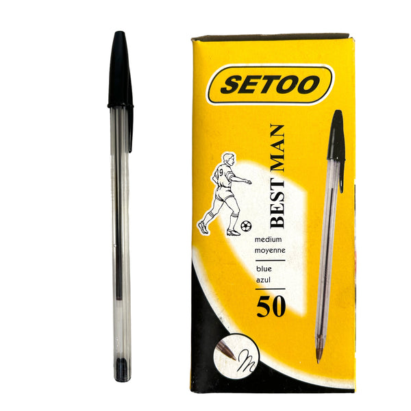 PLUMA SETOO NEGRA - 50PZ