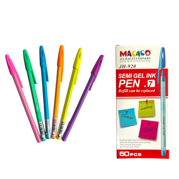 PLUMA COLORES TINTA NEGRA  MACACO - 50Pz