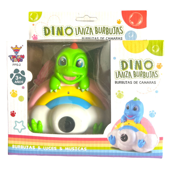 CAMARA BURBUJA DINOSAURIO LUZ MUSICA - 2Pz