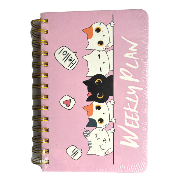 LIBRETA GATOS PASTA DURA 9*12CM - 4pz