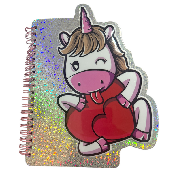 LIBRETA UNICORNIO BRILLOS - 3pz