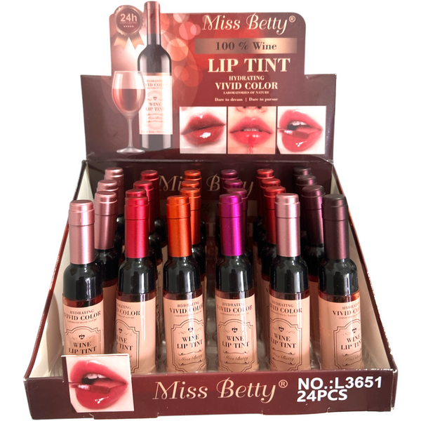 TINTA LABIOS BOTELLA VINO - 24pz