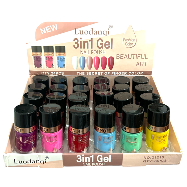 NAIL POLISH 3 EN 1 GEL ART - 24pz