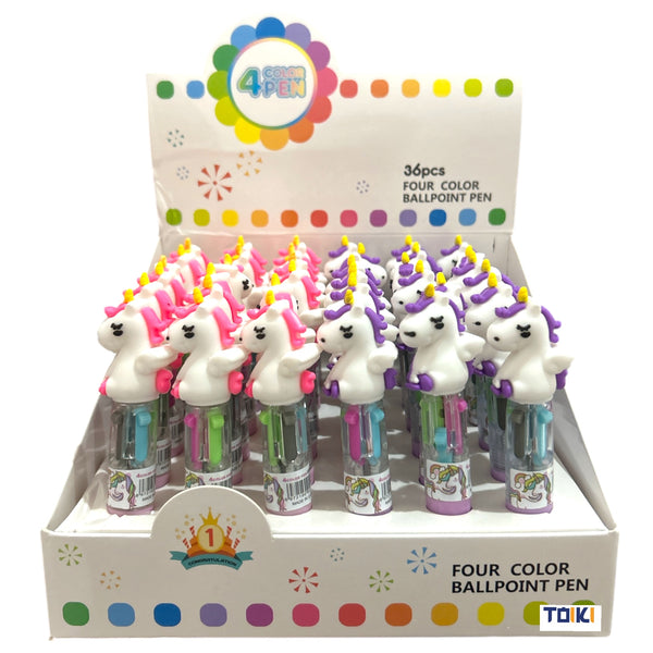 PLUMA UNICORNIO 4 TINTAS - 36pz