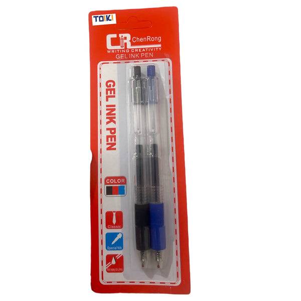 BLISTER PLUMA GEL AZUL Y NEGRA - 12pz