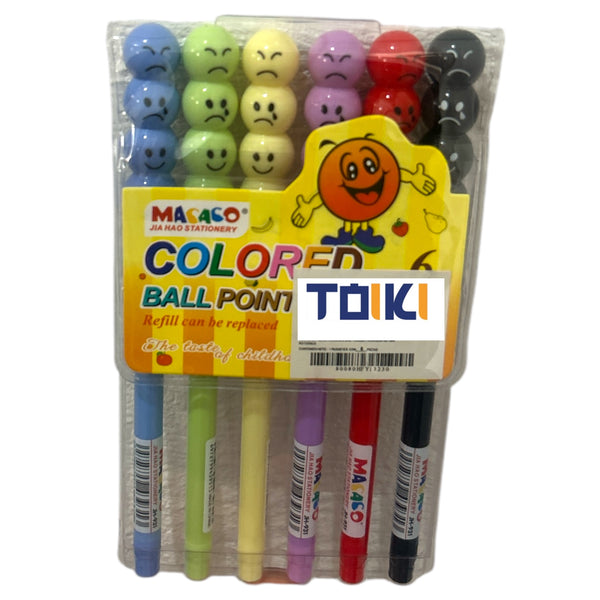 BLISTER CON 6 PLUMAS DE EMOJIS - 10pz
