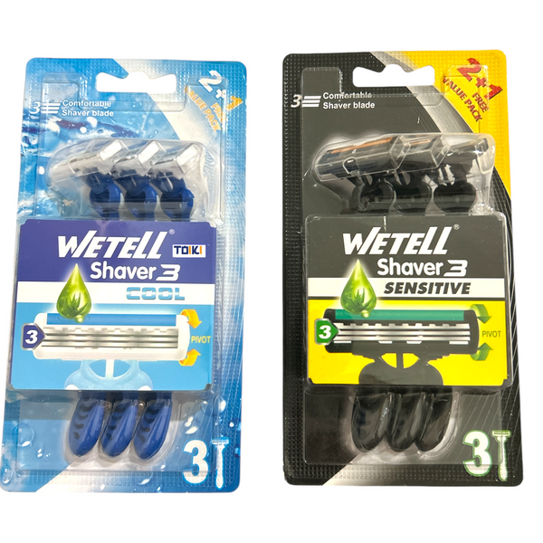 BLISTER 3 RASTRILLO  SHAVER WETELL - 4pz