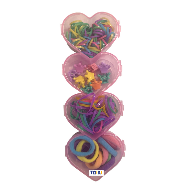 LIGAS Y BROCHES NIÑA EN TIRA ROSA - 12pz