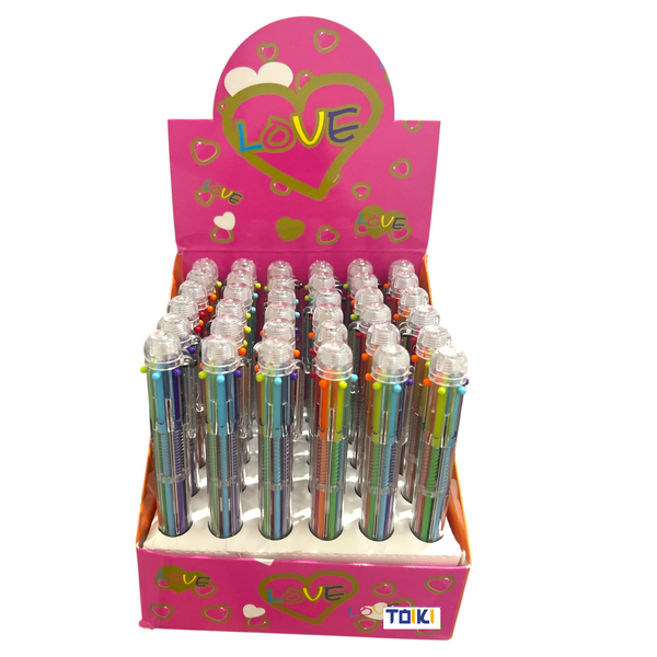 PLUMA MULTICOLOR LOVE - 36pz