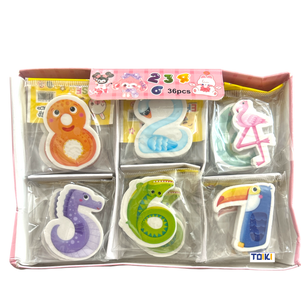 BORRADOR NUMEROS ANIMALES -  36pz