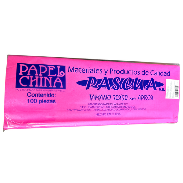 PAPEL CHINA ROSA MEXICANO - 100pz