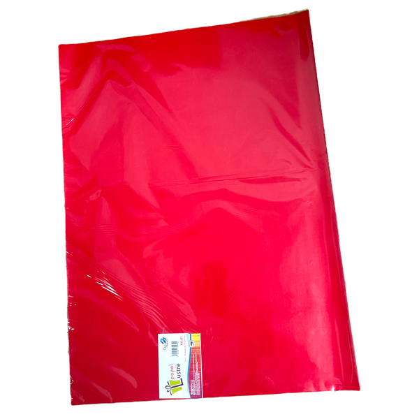 PAPEL LUSTRE ROJO - 25pz