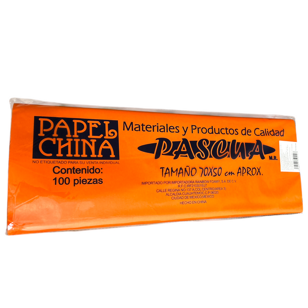 PAPEL CHINA MANDARINA - 100pz