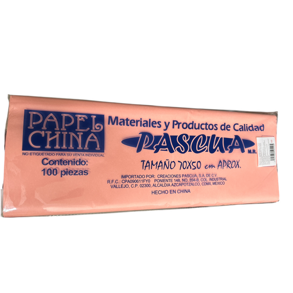 PAPEL CHINA SALMON  - 100pz