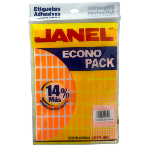 ETIQ ECO NARANJA 8MM*20MM - 5pz
