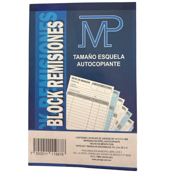 BLOCK REMISION ESQUELA AUTOCOPIANTE - 5pz