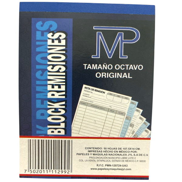 BLOCK REMISION DE 1/8 ORIGINAL - 10pz