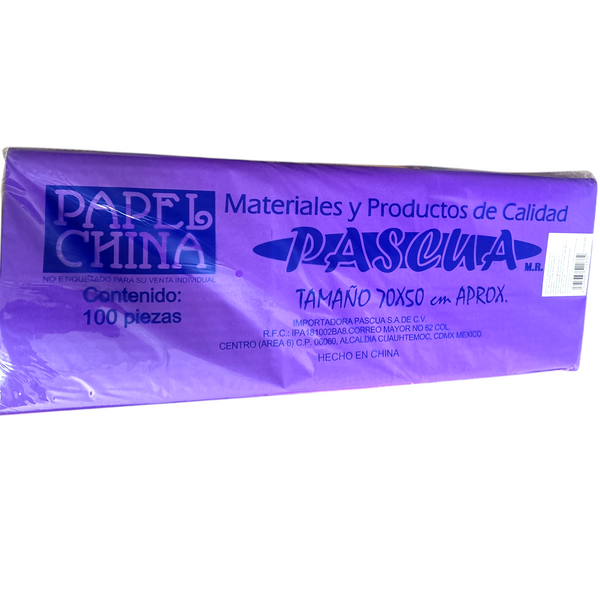 PAPEL CHINA MORADO  - 100pz