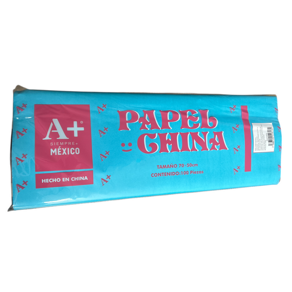 PAPEL CHINA AZUL CIELO  - 100pz
