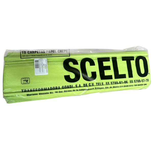 PAPEL CREPE VERDE MANZANA SCELTO - 10pz