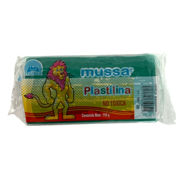 PLASTILINA VERDE BANDERA MUSSA 110g - 4pz