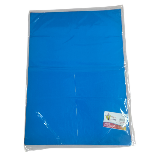 PAPEL LUSTRE AZUL CELESTE - 25pz