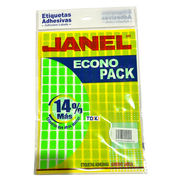 ETIQ ECO  JANEL VERDE #1 9*13 - 5pz