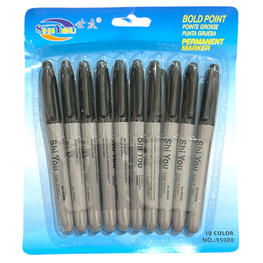 BLISTER MARCADOR NEGRO PERMANENTE - 5pz