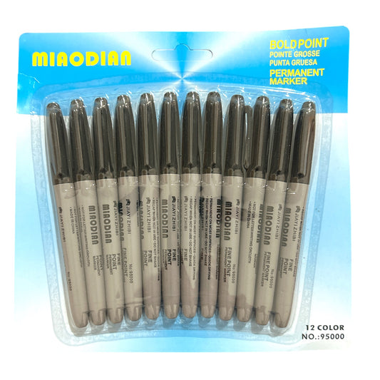 BLISTER 12 MARCADORES NEGROS - 5pz