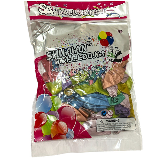 BOLSA GLOBOS COLORES METALICOS - 3pz
