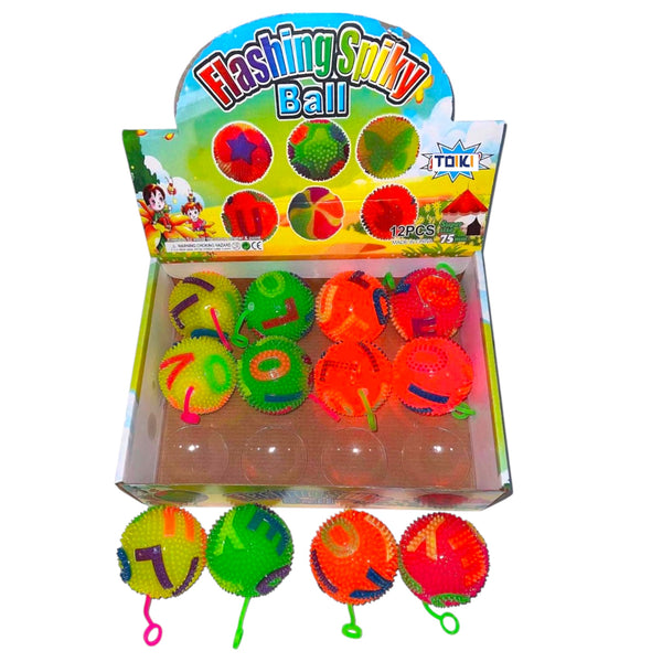YOYO GRANDE  PELOTA LUZ NUMEROS - 12pz