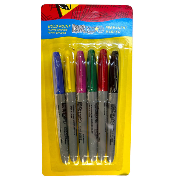MARCADOR  6 COLORES PERMANENTE - 10Pz
