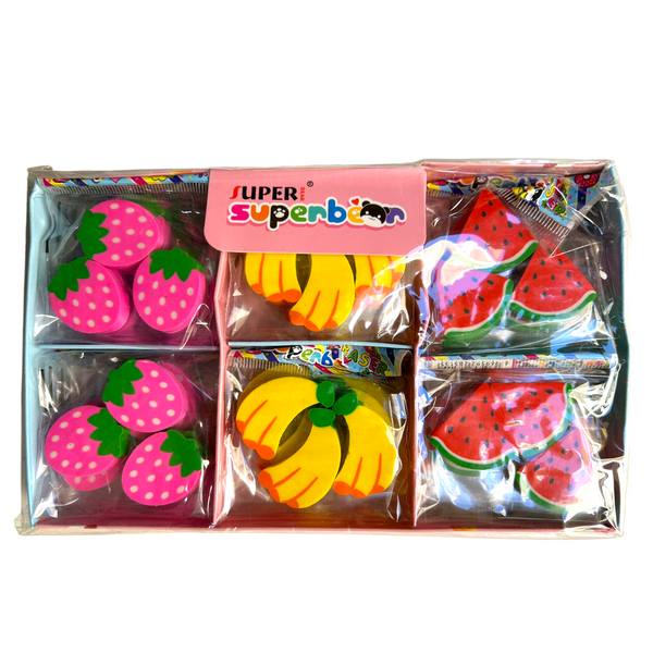 BORRADOR FRUTA TRIPLE 30pz (bolsitas)